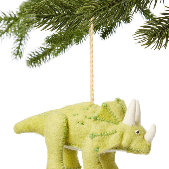 Triceratops Ornament: Lime