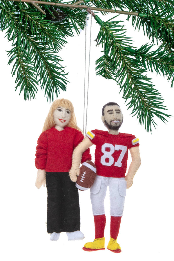 TAYLOR AND TRAVIS FOOTBALL ORNAMENT