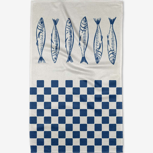SARDINE CHECK BLUE TEA TOWEL
