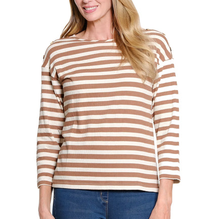 I NEVER MIND A NEUTRAL STRIPE TOP