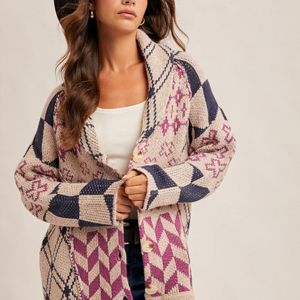 IT'S GONNA BE A GRAPE DAY CARDIGAN