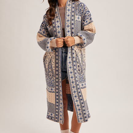 FAIR ISLE MAIDEN LONG CARDIGAN