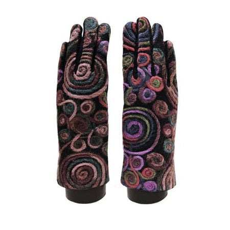 Yarn Swirly Circles Texting Gloves