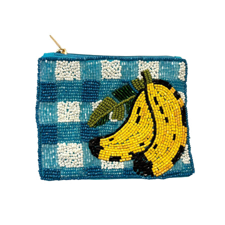BANANAS BEADED COIN PURSE