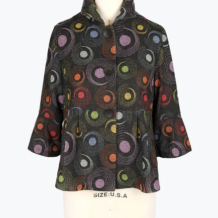 RAINBOW DOT PEPLUM JACKET