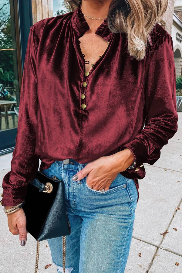 RUFFLED MY VELVET TOP
