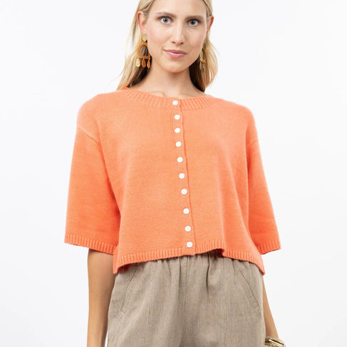 TANGERINE SOFTEST CARDIGAN TOP