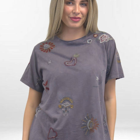 MARLI EMBROIDERED TEE
