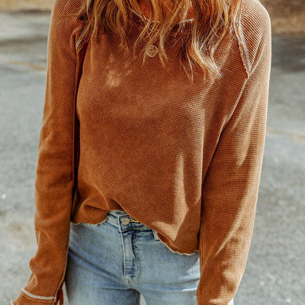 LAYERS OF SOFTNESS KNIT TOP IN PUMPKIN