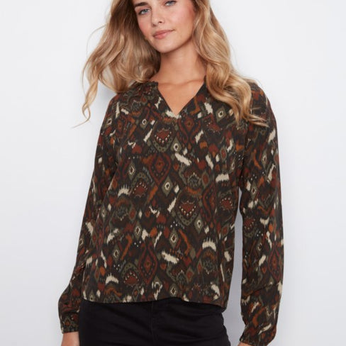 IKAT PRINT POPOVER BLOUSE