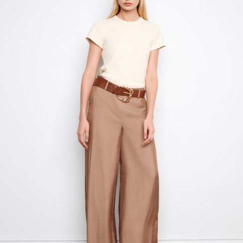 DESERT SAND MODAL WIDE BELTED TROUSERS