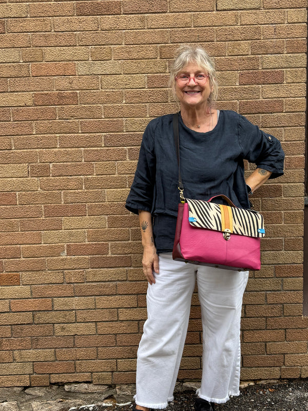 ORLEANS PRINT LEATHER BAG