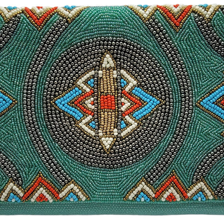 TURO AZTEC BEADED CLUTCH PURSE