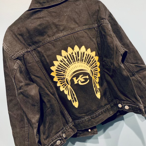 HEADDRESS BLACK DENIM CHIEFS JEAN JACKET