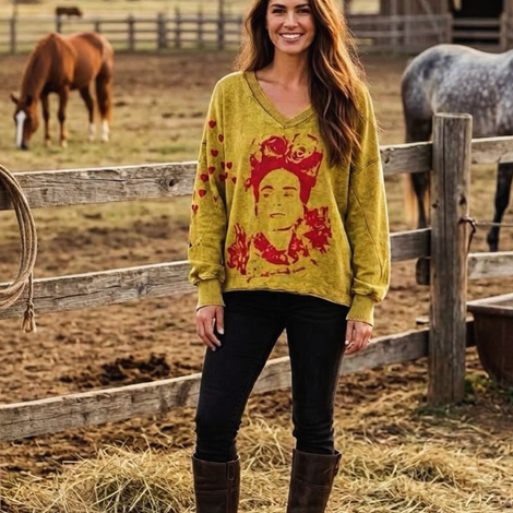 FRIDA BUTTERFLY OFF SHOULDER SWEATSHIRT