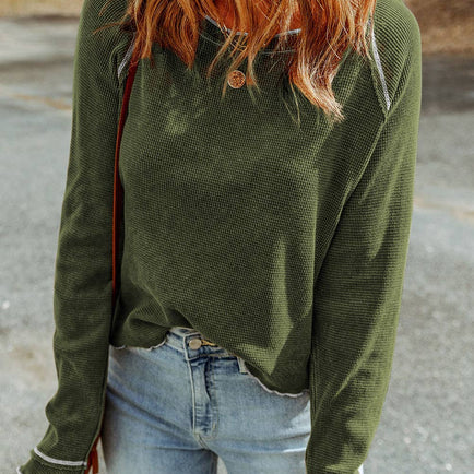LAYERS OF SOFTNESS KNOT TOP IN OLIVE