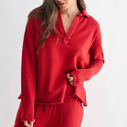 WE'RE A GO FOR LOUNGING HENLEY TEE