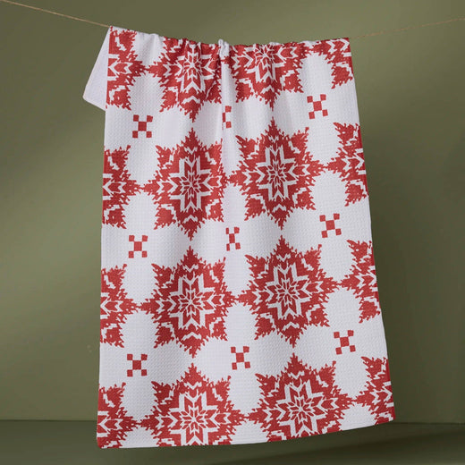 ICEFLOWER RED TEA TOWEL