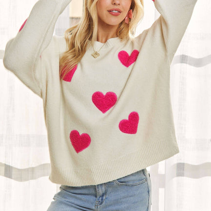 PUFFY HEART SWEATER