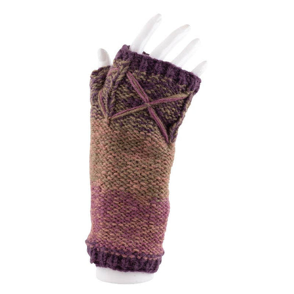 NEPALI WOOL ARMWARMERS IN PURPLE