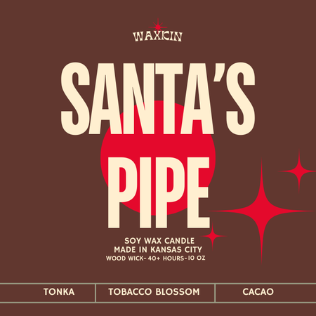SANTA'S PIPE 10 OZ. WOOD WICK CANDLE