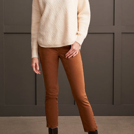 TEXTURED MOCK NECK SWEATER IN MOONSTONE