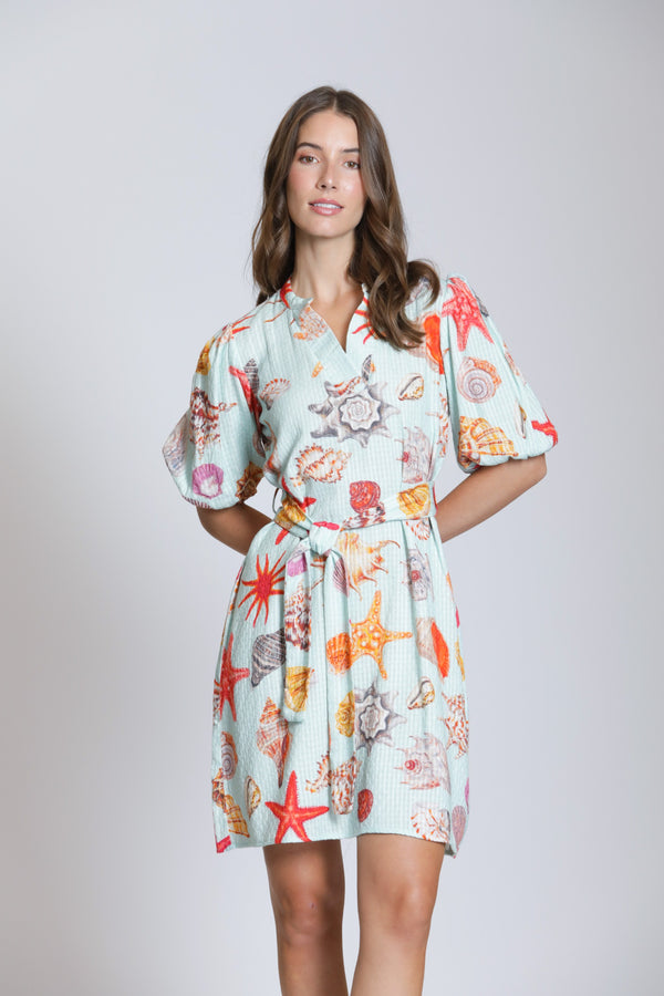 BEACH COMBER PUFF SLEEVE DRESS