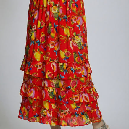 MIRANDA TIERED PRINT SKIRT