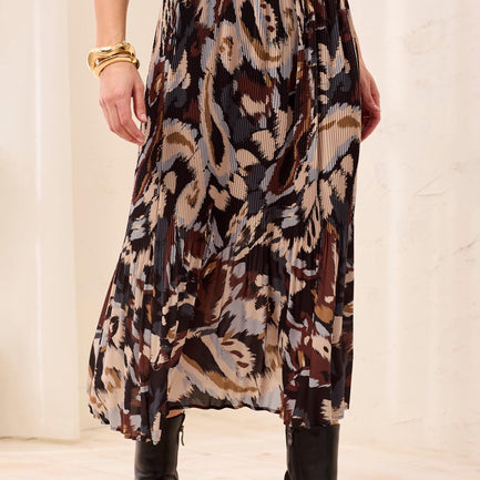 JESSICA PLISSE PRINTED SKIRT