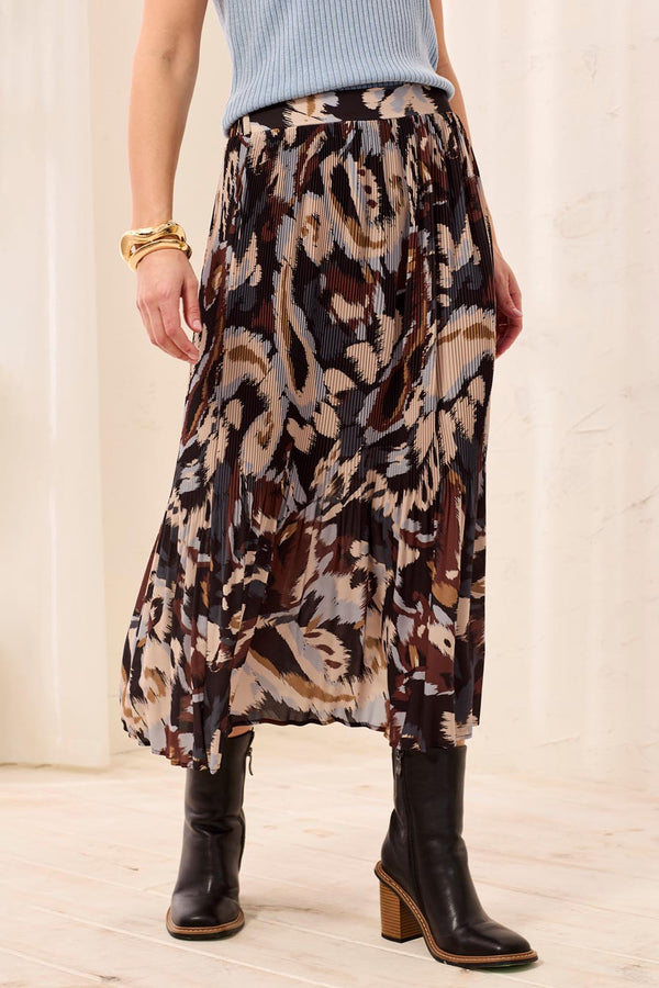 JESSICA PLISSE PRINTED SKIRT
