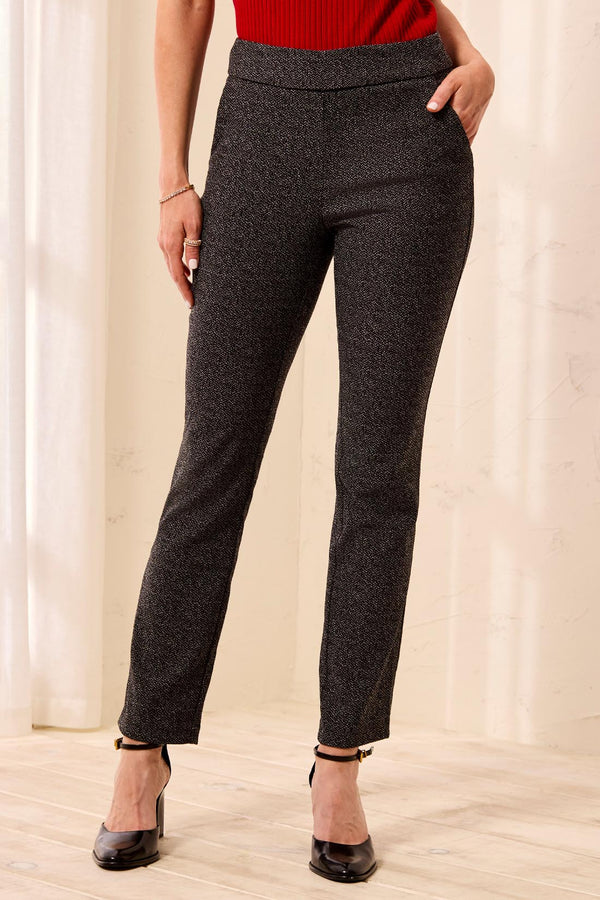 METALLIC TWEED ANKLE PANT