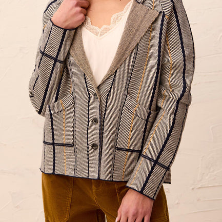 SAPPHIRE TEXTURED CARDI BLAZER