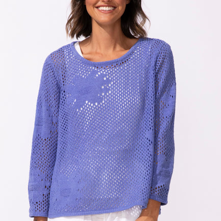 FLORAL CROCHET PULLOVER