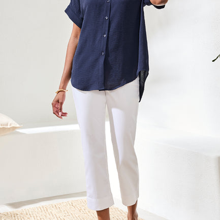 AIRFLOW SHORT SLEEVE TOP IN NAUTICAL BLUE