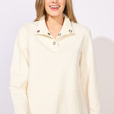 OCEAN FRONT TERRY QUARTER SNAP PULLOVER