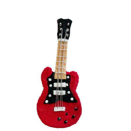 RED ELECTRIC GUITAR ORNAMENT